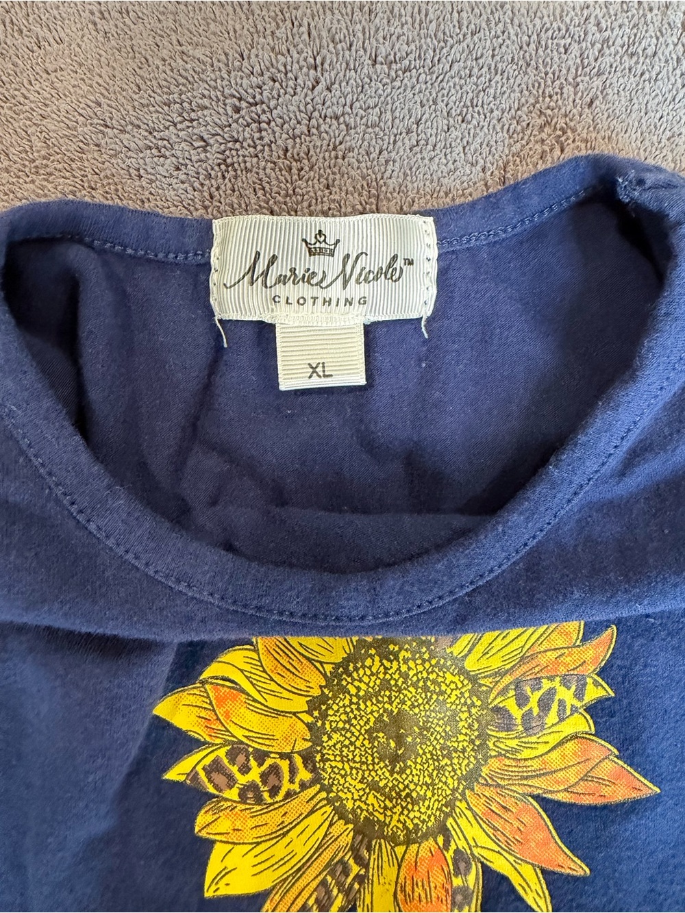 Sunflower Patch Navy & Yellow Girls Casual Dress - Picture 6 of 7